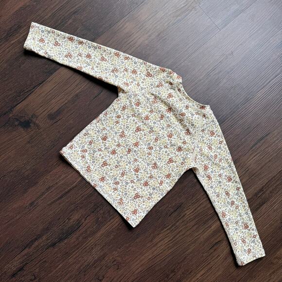 Rylee + Cru Neutral Ditzy Florals Long Sleeve Swim Top Rashguard Toddler 2–3Y - Picture 2 of 8